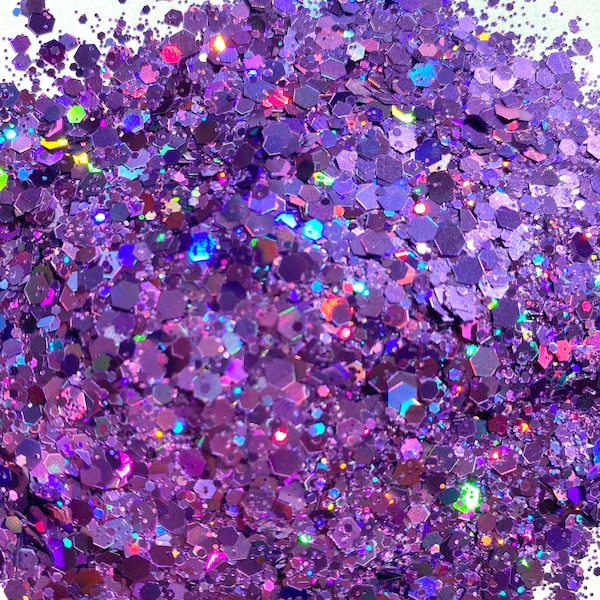 Crown Chakra Purple Holographic Chunky Glitter Mix for resin art, snow globe tumblers, crafts and nails