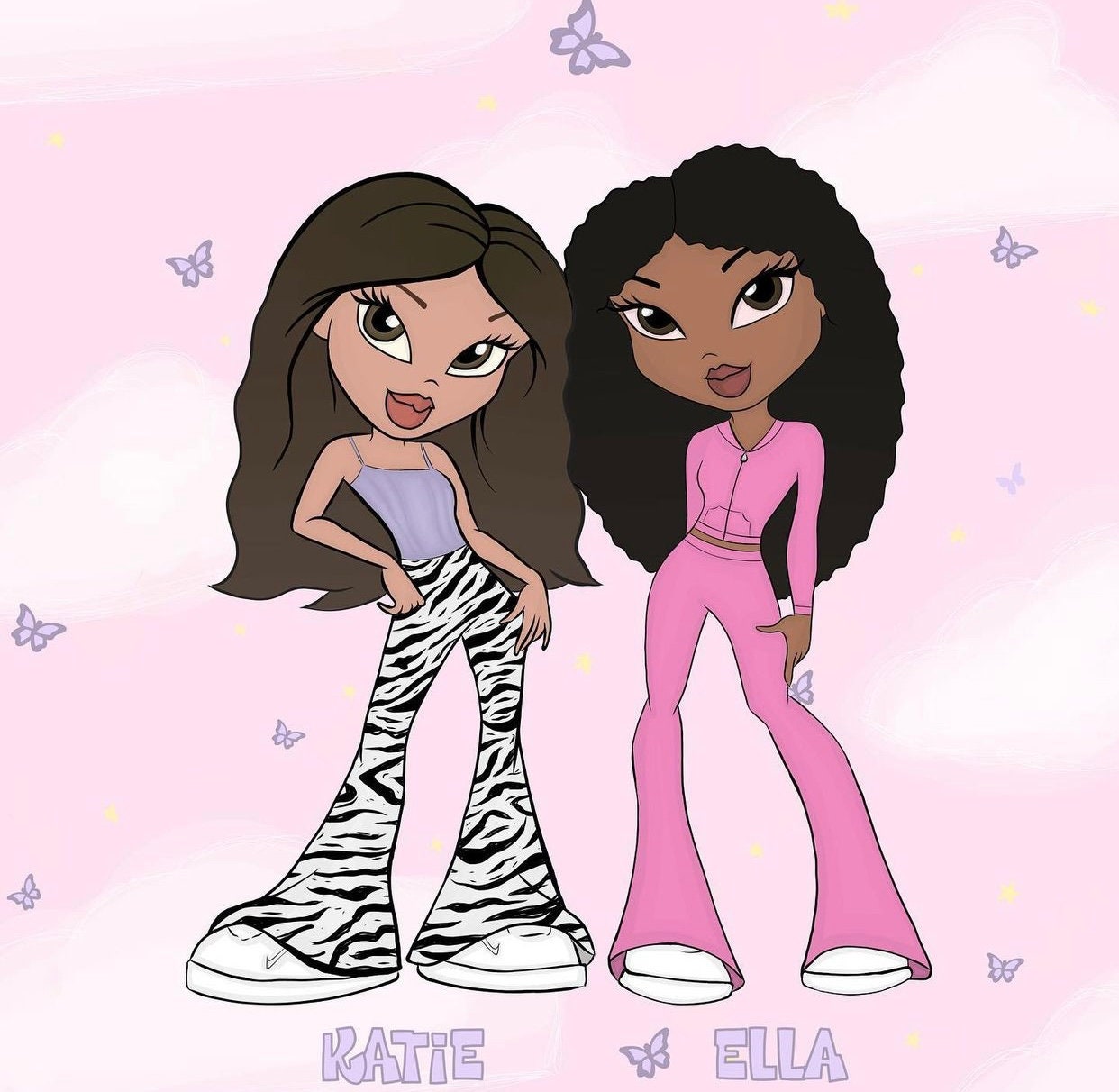 Dibujo personalizado de Bratz Doll Duo | Etsy