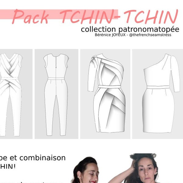 pack TCHIN TCHIN! - patrons de couture pdf combinaison et robe TCHIN collection patronomatopée