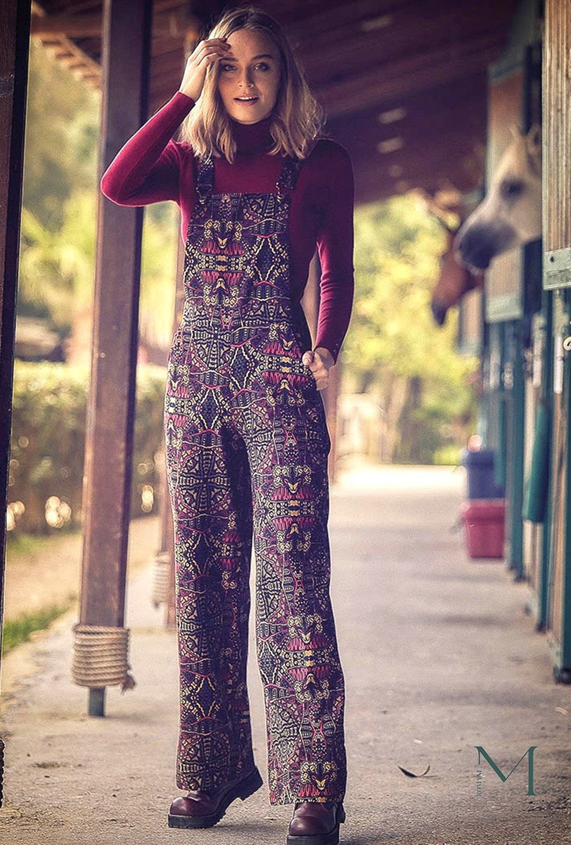 Hippy Overalls Women, Hippie Pajamas Pants, Boho Jumpsuit Outfit, Party