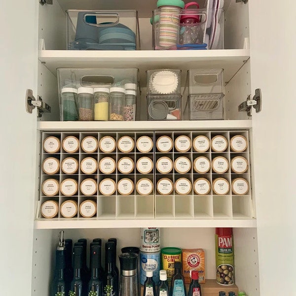In-Cabinet Spice Organizer for Standard 4oz Jars | Custom Sized to Fit Any Space