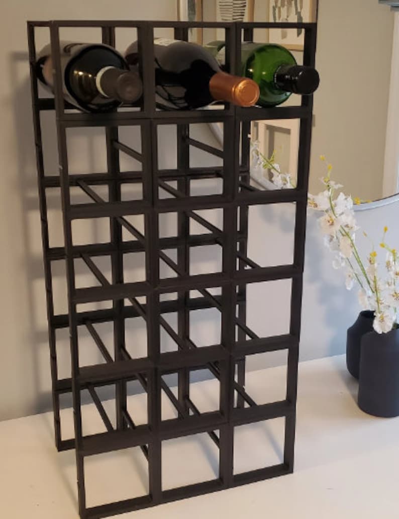 Modular Square Wine Rack Fit to Any Space Hold Over 30 Etsy