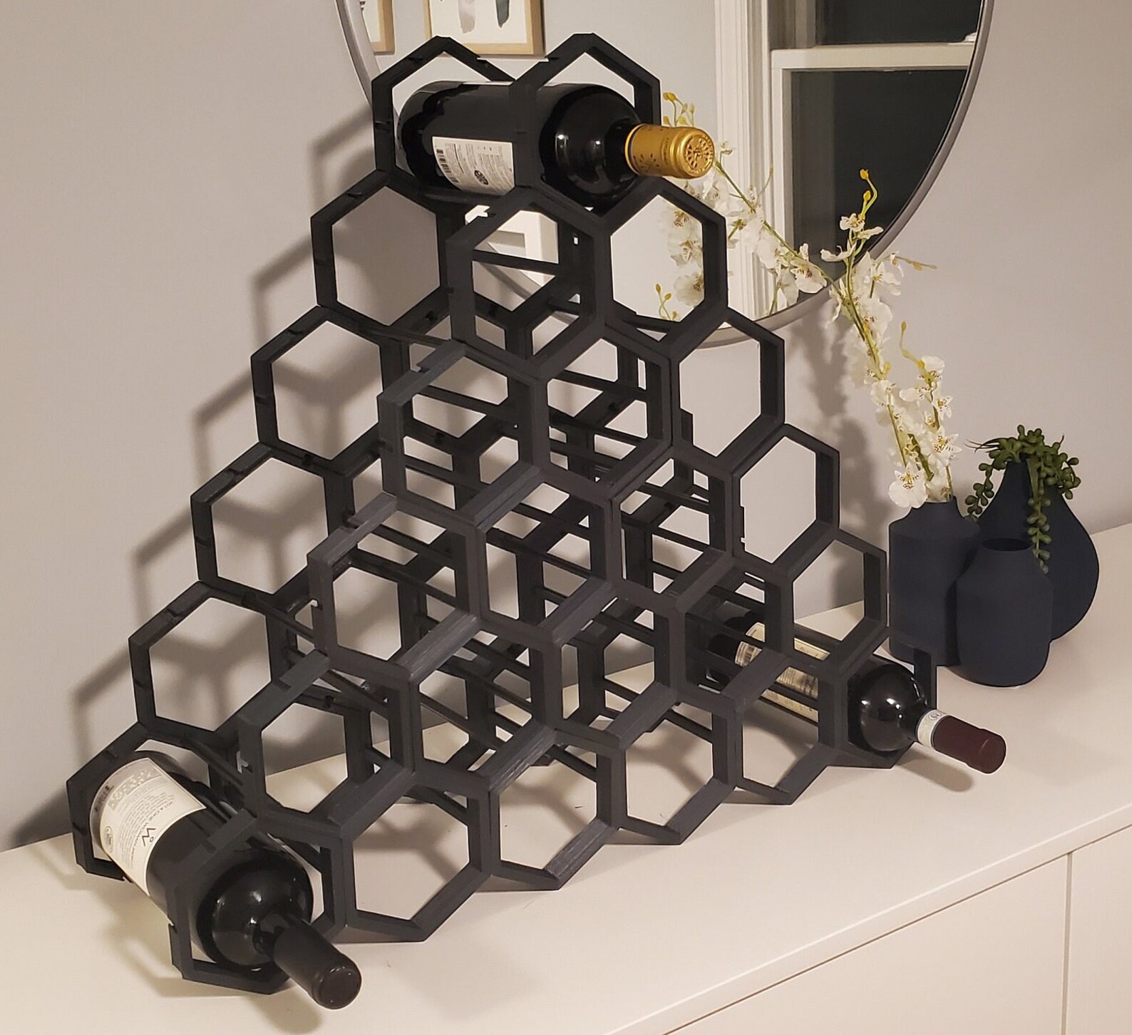 Modular Hexagon Wine Rack Assemble to Fit Any Space Hold Etsy