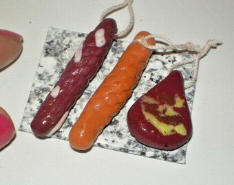 3 x Wurst  Schinken Salami .....  / Miniatur  Puppenstube Fimo