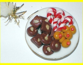 Assiette avec biscuits - Noël / Maison de poupée miniature