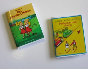 2 x Kinder Bücher - Miniatur / Puppenstube