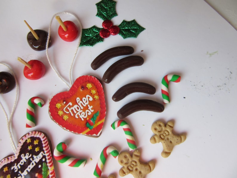 Süßigkeiten Sortiment Weihnachtsmarkt . / Fimo Miniatur Puppenstube Bild 3