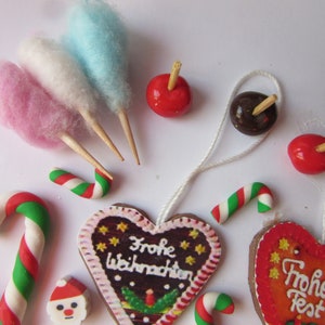 Süßigkeiten Sortiment Weihnachtsmarkt . / Fimo Miniatur Puppenstube Bild 2
