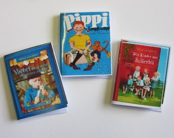 3 x Kinder Bücher - Miniatur / Puppenstube