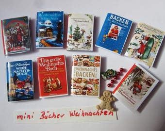 9 livres Noël - miniature / maison de poupée