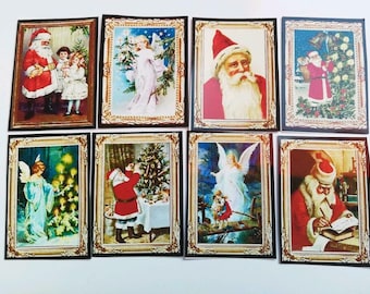 8 Bilder Motiv  - Weihnachten   / Miniatur Puppensube Fimo