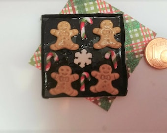 Backblech mit Lebkuchenmännern   /  Weihnachten Puppenstube  Miniatur Wichtel