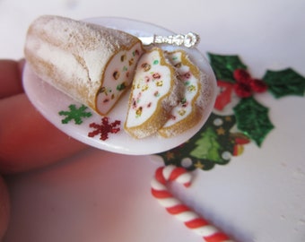 Platte mit Christstollen    -  Weihnachten /  Miniatur Puppenstube