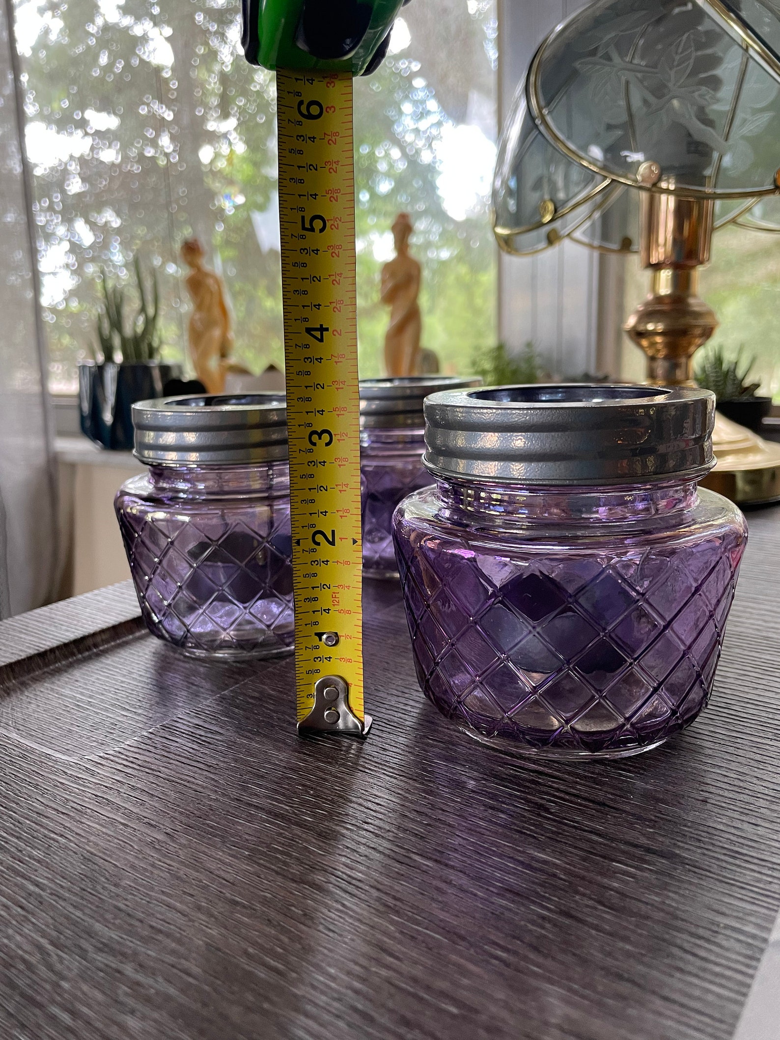 Beautiful purple candle holder tea light candle holder Etsy