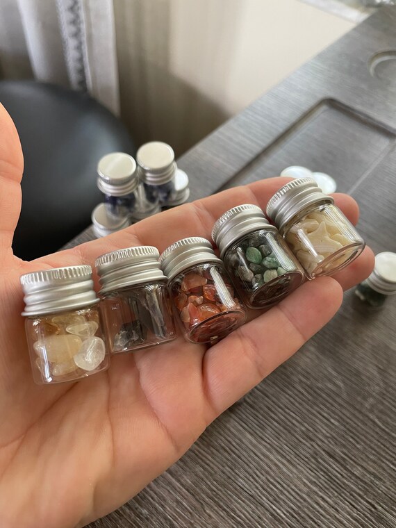 Mini Travel Mystery Jars /crystal Chips Mini Jars Altar Etsy