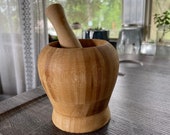 4 in Bamboo mortar and pestle, kitchen witch, herbs wood mortar, witchy things, witch tools, tools for magick, Wicca,