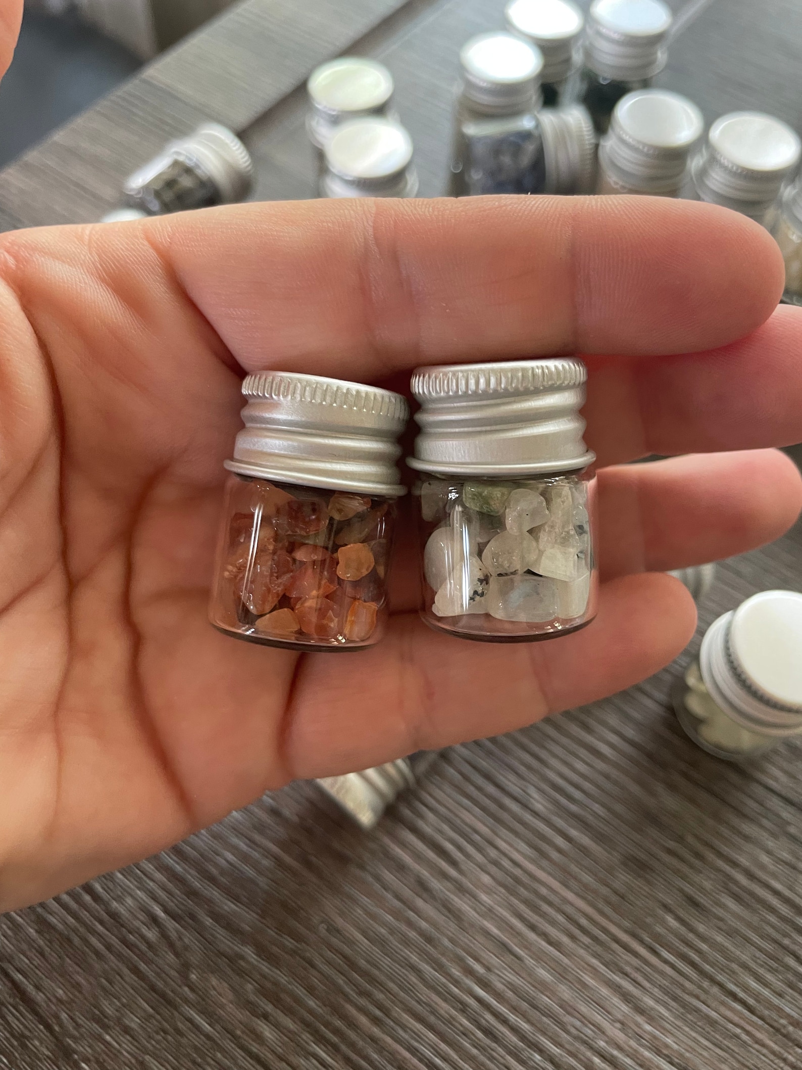 Mini Travel Mystery Jars /crystal Chips Mini Jars Altar Etsy