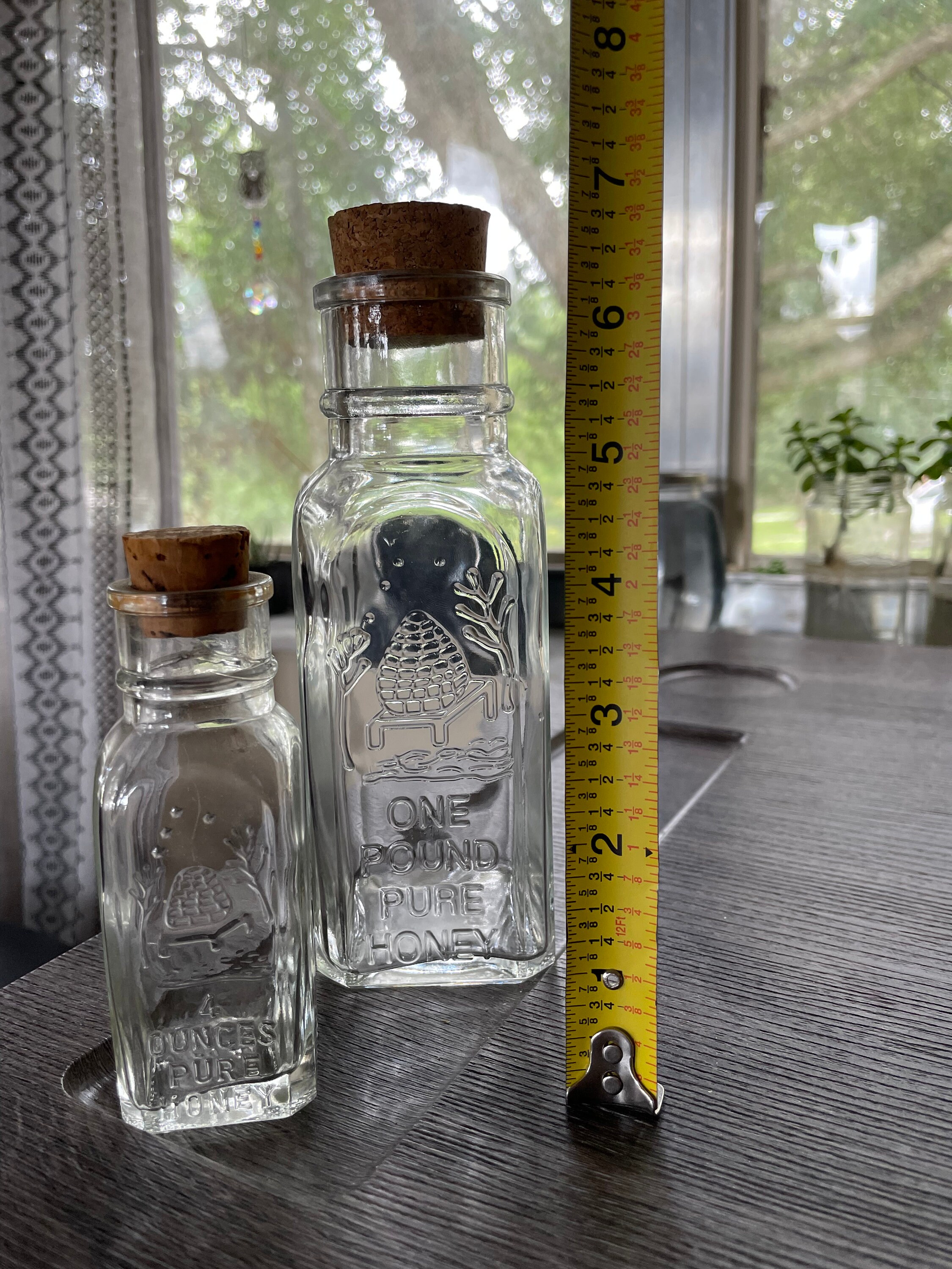 Vintage Pure Honey 1 Pound Glass Bottle Embossed Glass Bottle Etsy