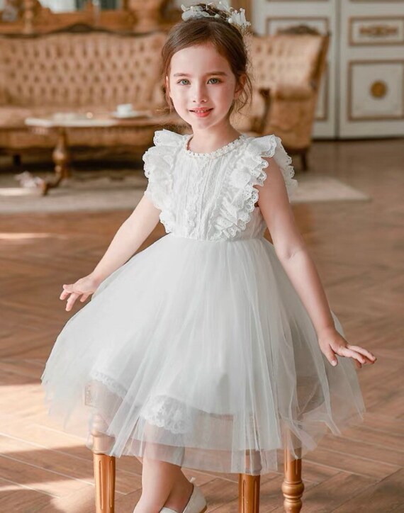 Satin Flower Girl Dress, Long Sleeve Flower Girl Dress, Junior Bridesmaid  Dress, White Flower Girl Dress, Girl Wedding Dress,baby Girl Dress - Etsy