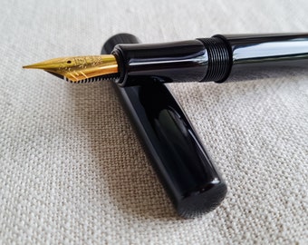 N6 Nikko Ebonite (Noble Black) Handmade Fountain Pen