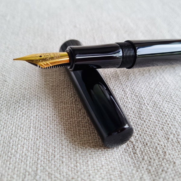 N6 Nikko Ebonite (Noble Black) Handmade Fountain Pen