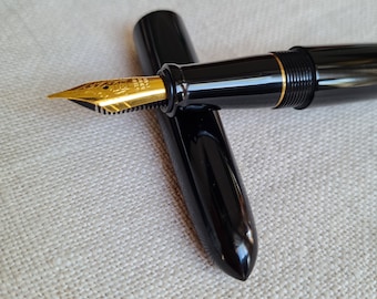 N2S Nikko Black Ebonite Handmade Fountain Pen