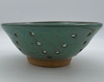 Berry bowl, Glazed berry bowl, Bowl with holes, Colander, hand-made, stone-ware pottery