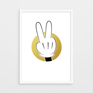 Limited edition / Screen Print / Salute Print / Gestures Series / Wall Art / Retro Cartoon / Pop Art / Illustration / A3