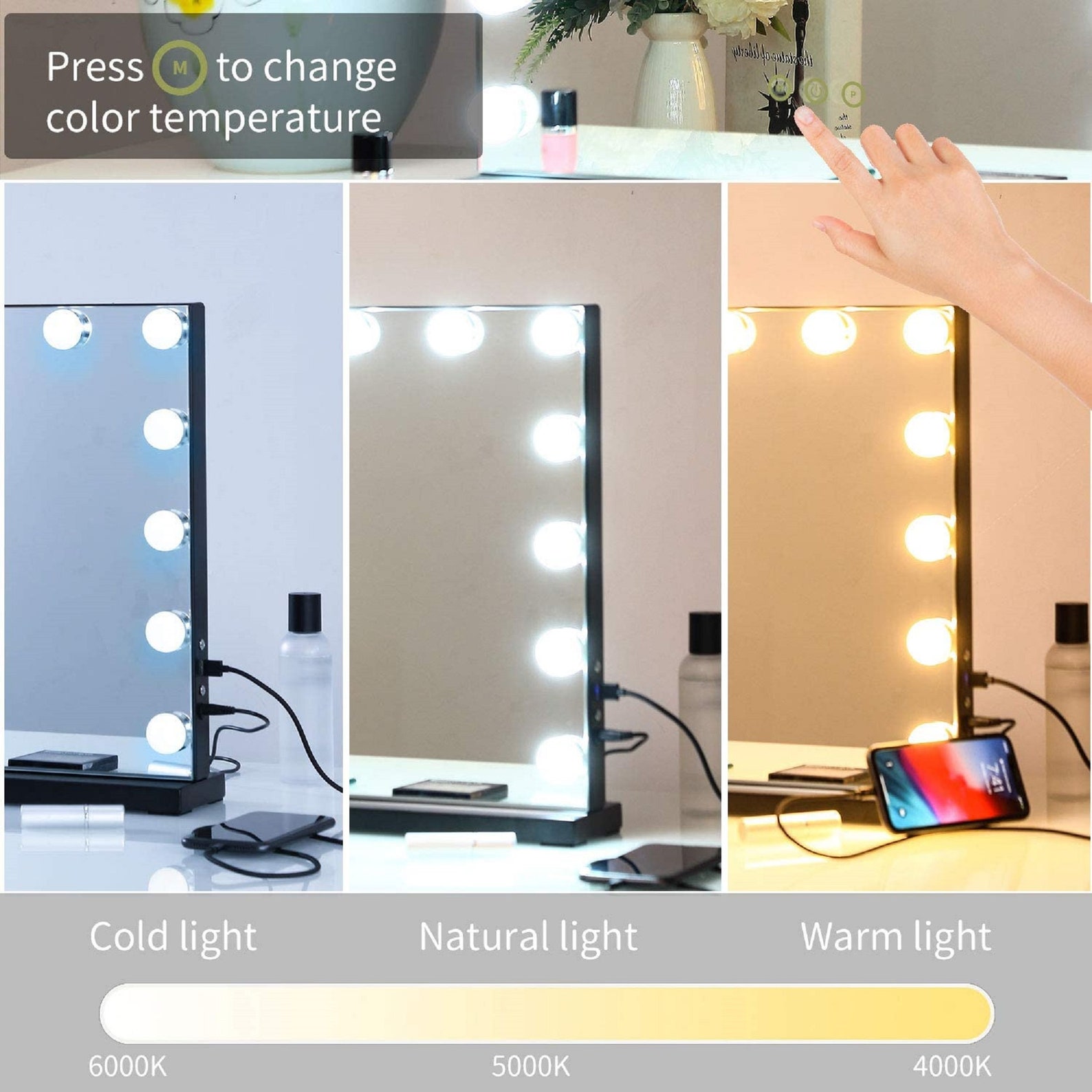 Vanity mirror with lights black vanity mirror with lights Etsy