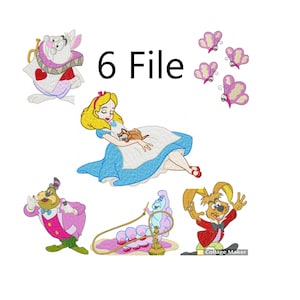 6 File alice nel paese delle meraviglie, Alice in Wonderland embroidery design