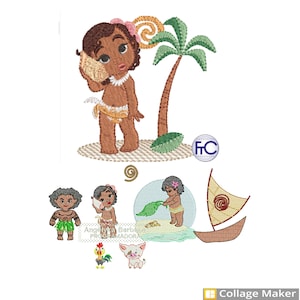 7 File Moana design, File Ohana embroidery 10 cm 13 cm