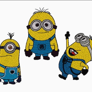 4 File Minions Embroidery Design, embroidery design, despicable me embroidery design, baby, instant download, embroidery file