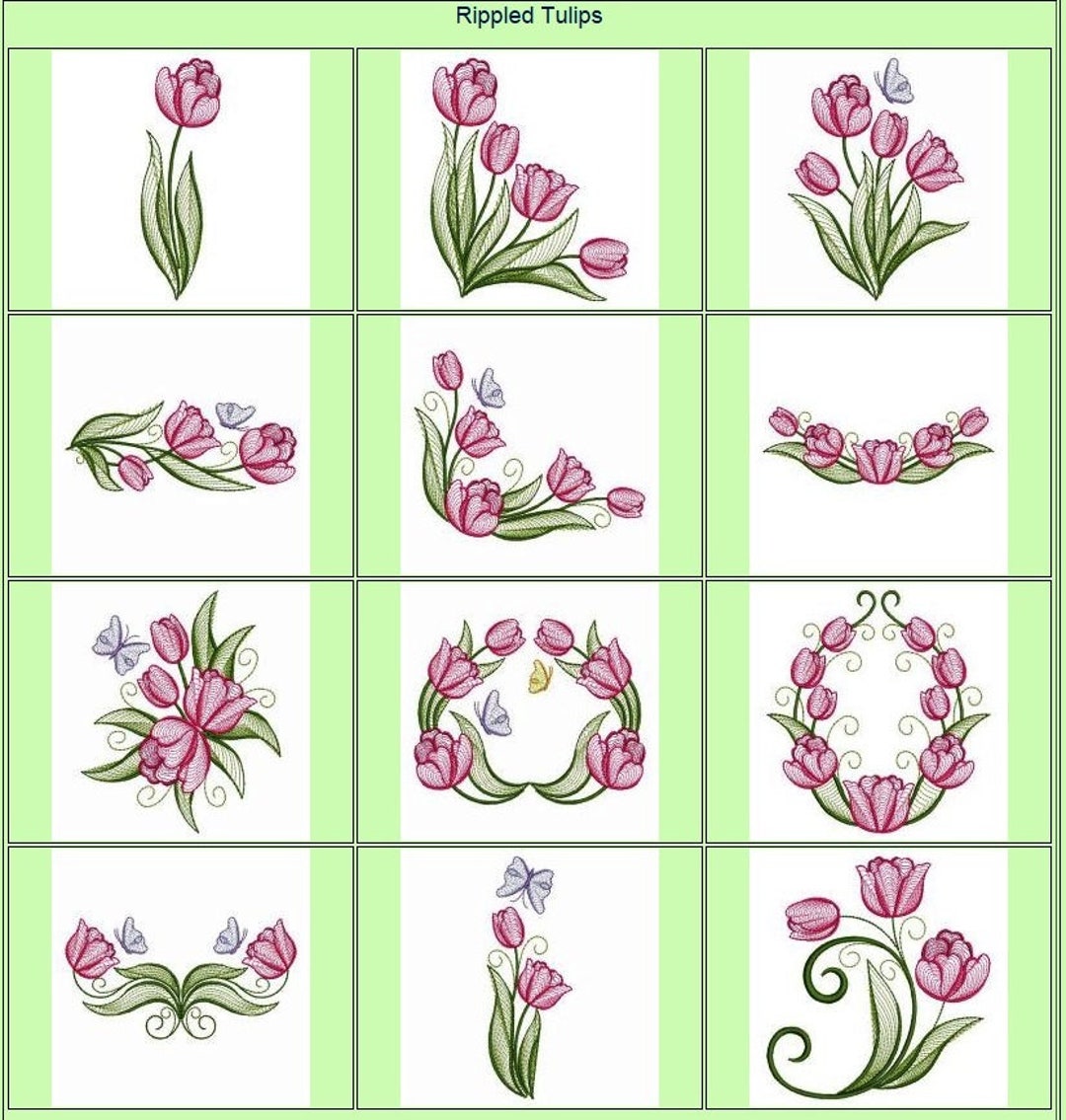 Embroderd Ripple Design 10 Design Rippled Tulip ,embroidery Machine - Etsy