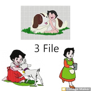 3 File Heidi, embroidery machine kids, 3 designs