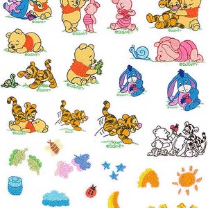 Winnie the pooh Machine Embroidery Files, 24 Designs, baby Embroidery, , Instant Download