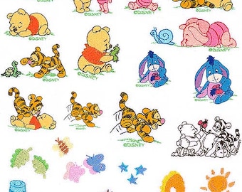 Winnie the pooh Machine Embroidery Files, 24 Designs, baby Embroidery, , Instant Download