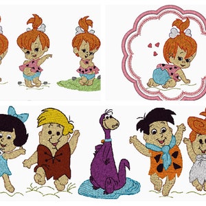 9 design flintstones embroidery design machine, Baby embroidery pattern ,ciottolina, embroidery design, Kids embroidery Attive Foto
