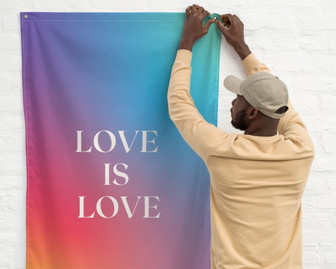 Rainbow Pride Flag Wall Hanging Banner | Love is Love | LGBTQ+ | Pride ...