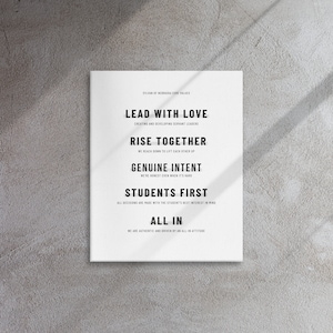 Personalized Thin Canvas | Core Values | Motivational Quote | Inspirational Canvas | Company Values | Office Wall Art | Office Decor