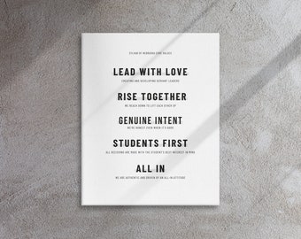 Personalized Thin Canvas | Core Values | Motivational Quote | Inspirational Canvas | Company Values | Office Wall Art | Office Decor