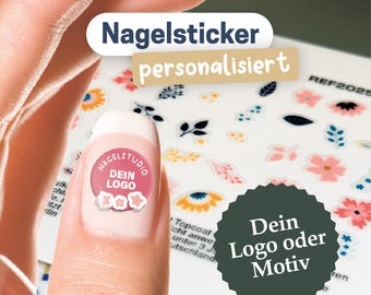 Nagelsticker personalisiert mit Logo oder Foto | Custom Nail Decals | Nail Art Aufkleber | Nagelstudio Geburtstag JGA Hochzeit Wunschmotiv