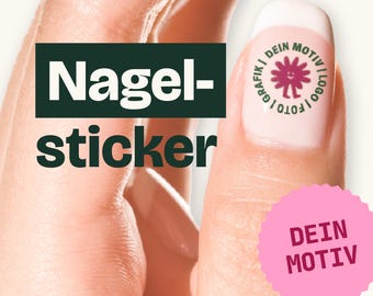 Personalized nail stickers with logo or photo | Custom nail decals | Nail art stickers | Nail salon birthday bachelorette party wedding custom design