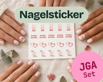Personalized hen party nail stickers | Team Bride nail stickers | Hen party nails | Bachelorette party nail decals | Wedding photo