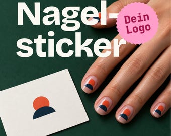 Personalized nail stickers with logo | Nail stickers for nail salons, companies, clubs & events | Custom nail decals with white print