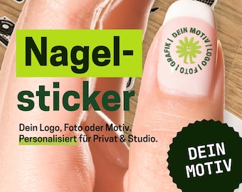 Nagelsticker personalisiert mit Logo oder Foto | Custom Nail Decals | Nail Art Aufkleber | Nagelstudio Geburtstag JGA Hochzeit Wunschmotiv