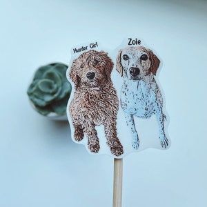 Custom Pet Sticker | Cartoon Style | Personalized Pet Gift | Made from a photo | Custom Dog Photo Sticker | Dog Sticker with Name
