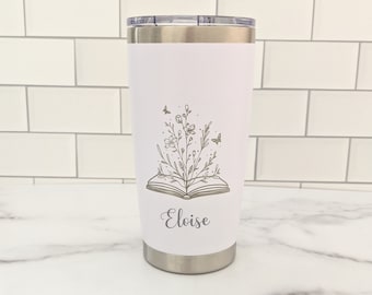 Open Book Tumbler| Personalized Book Tumbler| Reader Gift| Book Mug | Book Club Gift| Reading Cup|Book Lover| Book Gift| Gift for Her