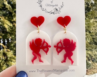 Cupidörhängen | Alla hjärtans dag-örhängen | Cupid-hängen | Kärlek | Örhängen | Galentiner | Alla hjärtans dag-present till henne