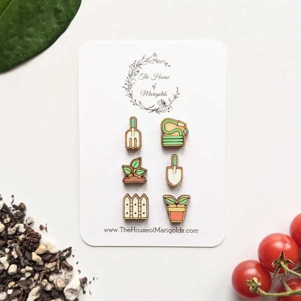 Gardening Earring Set| Mix and Match Earrings| Garden| Plant Lover| Garden Tool Earrings| Gardener Gifts| Hand-painted