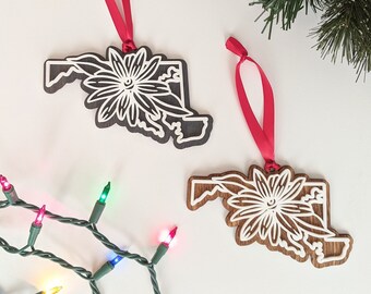 Maryland Ornament| Maryland| State Ornament| Black-eyed Susan| Wood Ornament| Gift| Christmas| Handmade| Baltimore| Annapolis